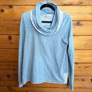 Free People Beach Cocoon Cowl Pullover Blue Medium